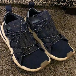 Navy and White Adidas shoes